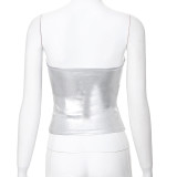 Fashionable Bra Style Tube Top With Tight Waist