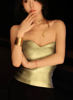 Fashionable Bra Style Tube Top With Tight Waist