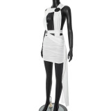 Sexy Ring Hollow Cross Straps Hip Dress