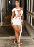 Sexy Ring Hollow Cross Straps Hip Dress