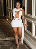 Sexy Ring Hollow Cross Straps Hip Dress
