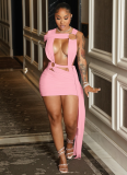 Sexy Ring Hollow Cross Straps Hip Dress