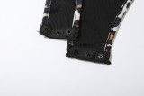 Sexy Jumpsuit Suspenders Leopard Print Tight Bottoming Shorts Set