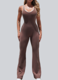 Sports Back Color Matching Yoga Fitness Hip-lifting Flared Jumpsuit