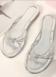 Fashionable and Simple Round Toe Thin Strap Flat Sandals For Women