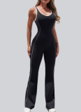 Sports Back Color Matching Yoga Fitness Hip-lifting Flared Jumpsuit