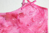 Fashion Print Sexy Camisole Vest Slit Skirt Two-piece Set