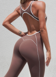 Sports Back Color Matching Yoga Fitness Hip-lifting Flared Jumpsuit