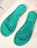Fashionable and Simple Round Toe Thin Strap Flat Sandals For Women