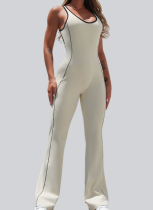 Sports Back Color Matching Yoga Fitness Hip-lifting Flared Jumpsuit