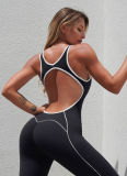 Sports Back Color Matching Yoga Fitness Hip-lifting Flared Jumpsuit