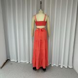 New Sexy Suspender Seeveless Hollow Solid Color Dress