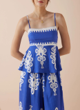 Sexy Ethnic Style Temperament Slim Backless Overalls Two-piece Suit