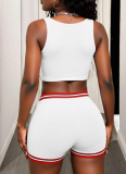 Sexy Hot Girl Print Camisole Bag Hip Shorts Two Piece Set