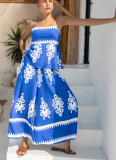 Sexy Ethnic Style Temperament Slim Backless Overalls Two-piece Suit