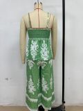 Sexy Ethnic Style Temperament Slim Backless Overalls Two-piece Suit