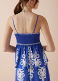 Sexy Ethnic Style Temperament Slim Backless Overalls Two-piece Suit