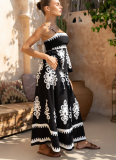 Sexy Ethnic Style Temperament Slim Backless Overalls Two-piece Suit