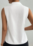 Summer New Solid Color V-Neck Slim Sleeveless Short-Sleeved Casual T-Shirt For Women