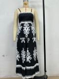 Sexy Ethnic Style Temperament Slim Backless Overalls Two-piece Suit