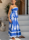 Sexy Ethnic Style Temperament Slim Backless Overalls Two-piece Suit