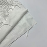 Sexy V-neck Fringe Top With Hip-hugging High-slit Skirt Two-piece Suit