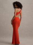 Sexy One-shoulder Halter-back Tube Top Pleated Long Dress