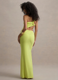 Sexy One-shoulder Halter-back Tube Top Pleated Long Dress