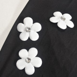 Sexy Sleeveless Hollow Long Detachable Flower Dress
