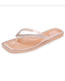 New Style Flip Flops Crystal Rhinestone Women's Jelly Flat Slippers