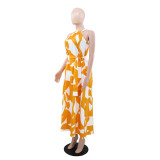 New Style Printed Halter Neck Summer Elegant Dress