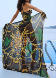 Sexy Printed Bikini One-Piece Swimsuit Cover-Up Two-Piece Set