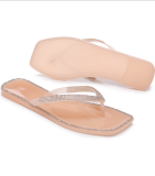 New Style Flip Flops Crystal Rhinestone Women's Jelly Flat Slippers