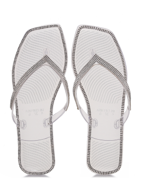 New Style Flip Flops Crystal Rhinestone Women's Jelly Flat Slippers