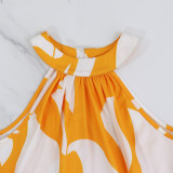 New Style Printed Halter Neck Summer Elegant Dress