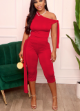 New Cross-border Oblique Shoulder Straps Casual Fashion Solid Color Suit