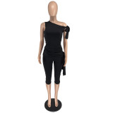 New Cross-border Oblique Shoulder Straps Casual Fashion Solid Color Suit