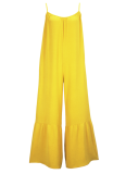 Fashionable And Elegant Suspenders Casual Yellow Jumpsuit For Women