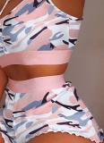 Fashionable Printed Cool Thin Sling Tight Home Two-piece Set