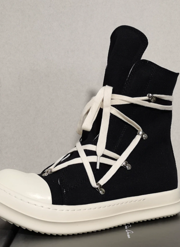 Casual High-top CanvasLace-up Thick-soled Couple Sneakers
