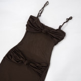 Sexy Solid Color Elegant Temperament Tube Top Twist Dress