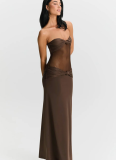 Sexy Solid Color Elegant Temperament Tube Top Twist Dress
