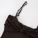 Sexy Solid Color Elegant Temperament Tube Top Twist Dress