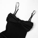 Sexy Solid Color Elegant Temperament Tube Top Twist Dress