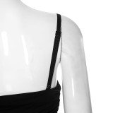 Sexy Solid Color Elegant Temperament Tube Top Twist Dress