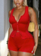 Sexy Sports Sleeveless Zipper Vest Top Tight Shorts Two-Piece Set