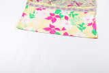 Sexy Hot Girl Digital Printing Split Small Vest Shorts Set
