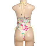 Sexy Hot Girl Digital Printing Split Small Vest Shorts Set