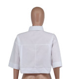 Fashionable Design Short-sleeved Belly Button Cardigan Top