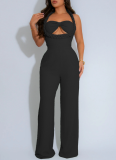 New Style Braided Suspender Sleeveless Loose Straight Jumpsuit